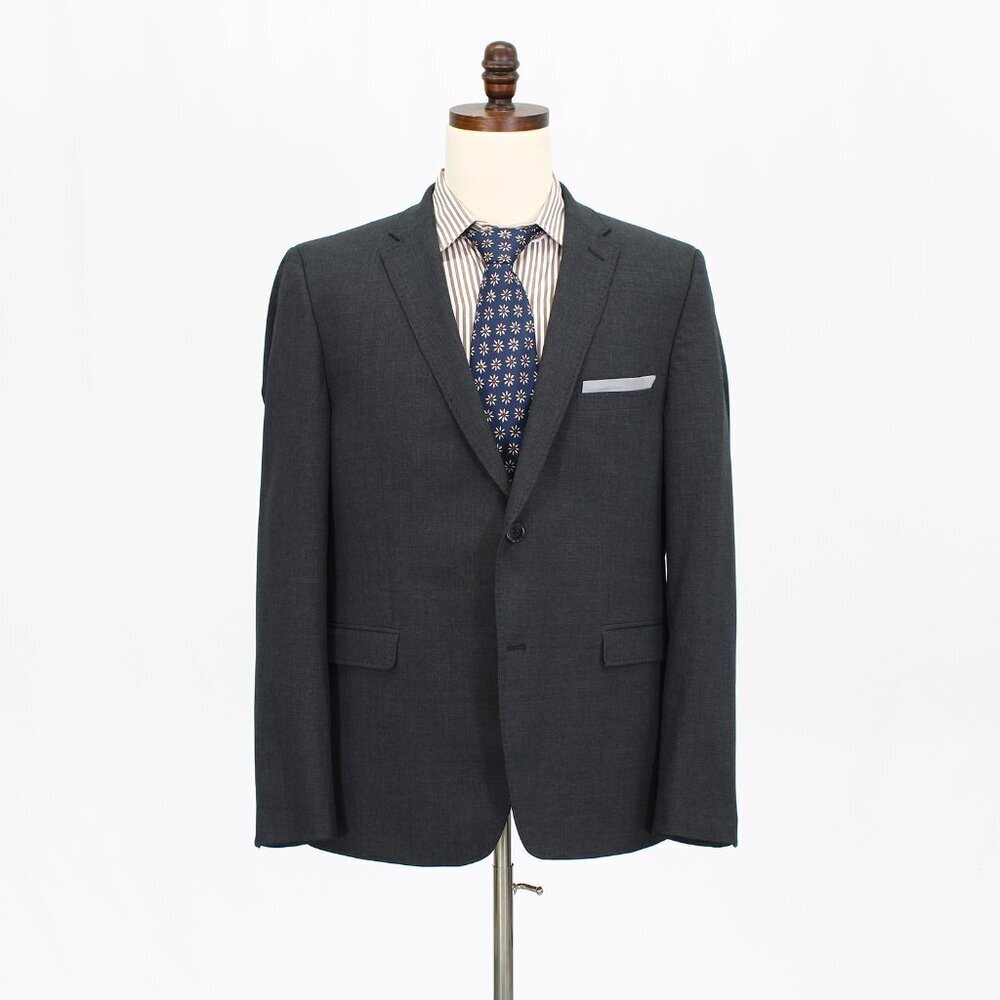 ESPRIT 46R Gray Solid 2-Button Sport Coat Blazer Jacket P278